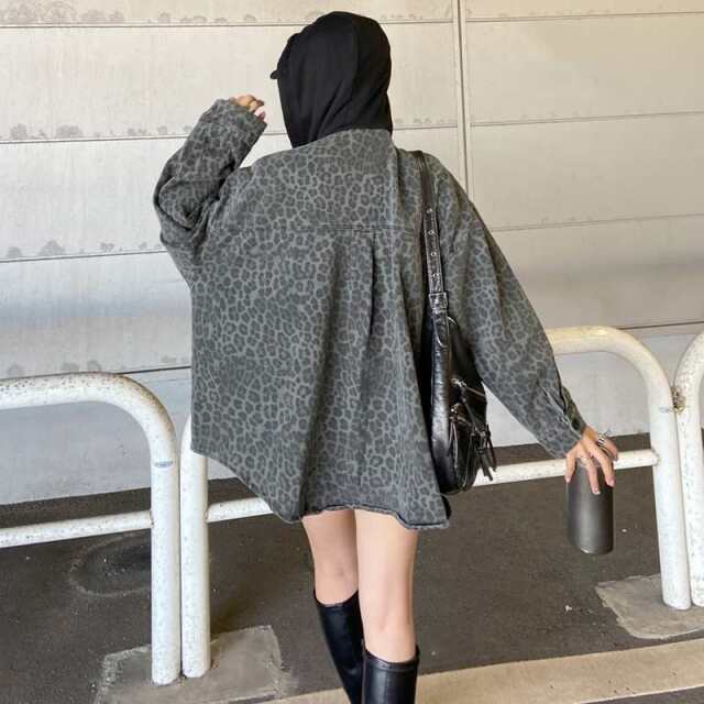 ヒョウ柄フードジャケット
