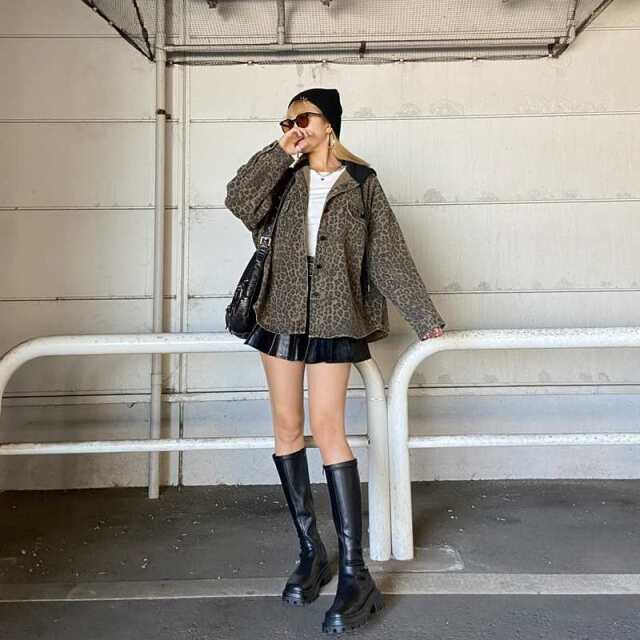 ヒョウ柄フードジャケット