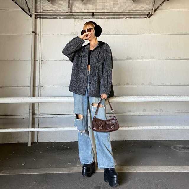 ヒョウ柄フードジャケット