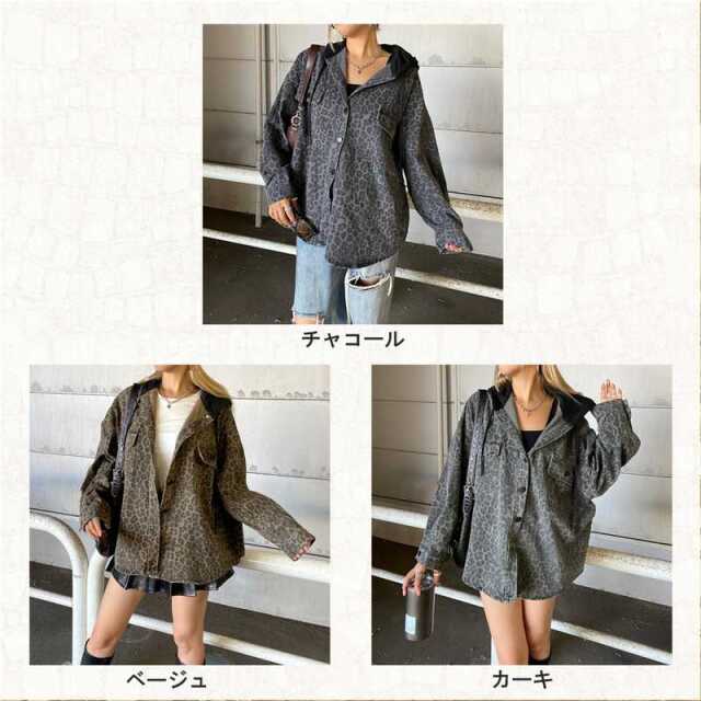 ヒョウ柄フードジャケット