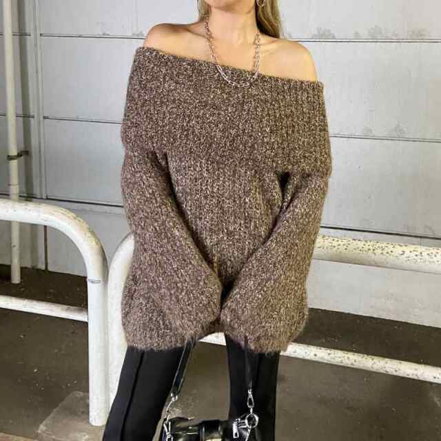 MIXオフショルニットチュニック