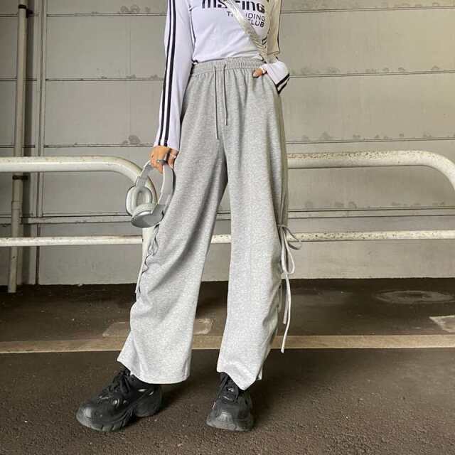 サイドリボンワイドパンツ