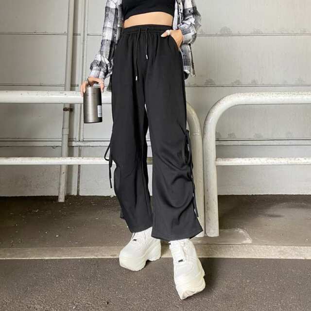 サイドリボンワイドパンツ