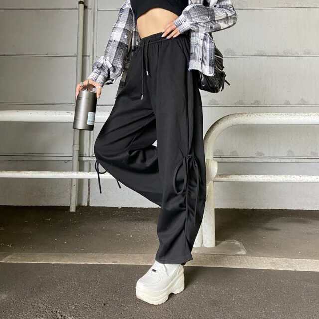 サイドリボンワイドパンツ