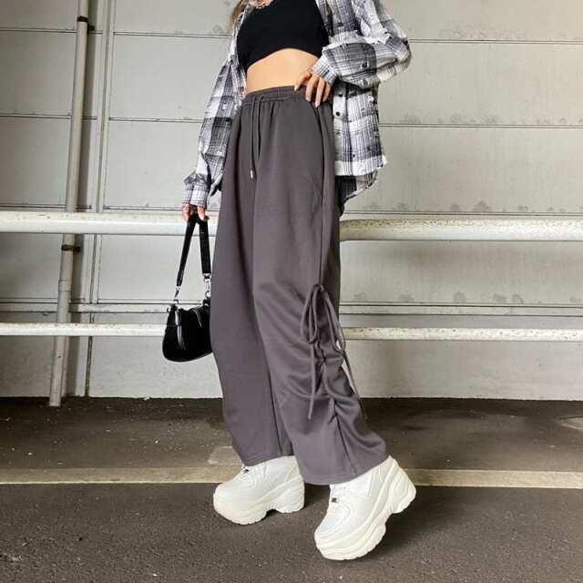 サイドリボンワイドパンツ