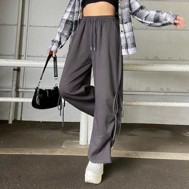 サイドリボンワイドパンツ