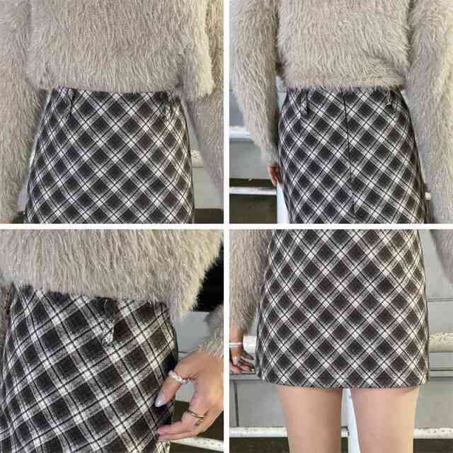 チェックミニスカート