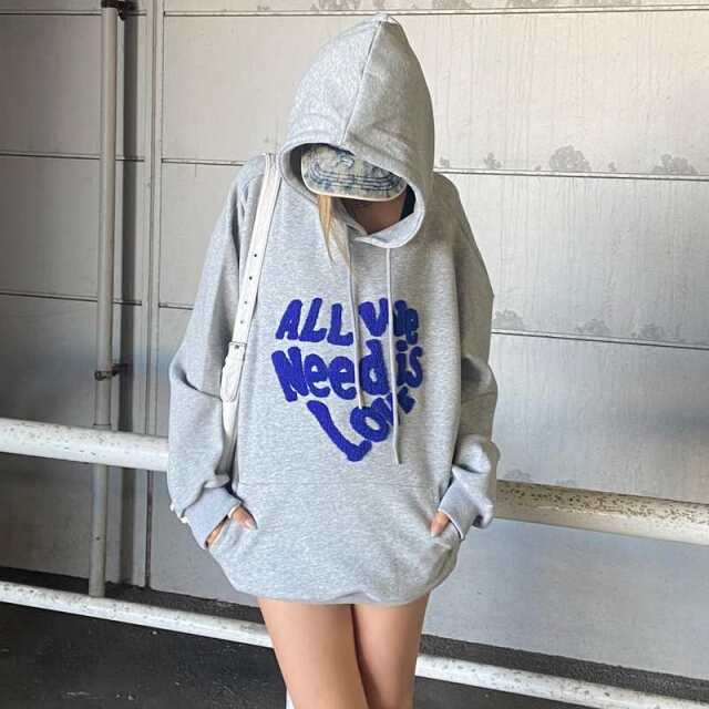 ボアロゴハートフードチュニック