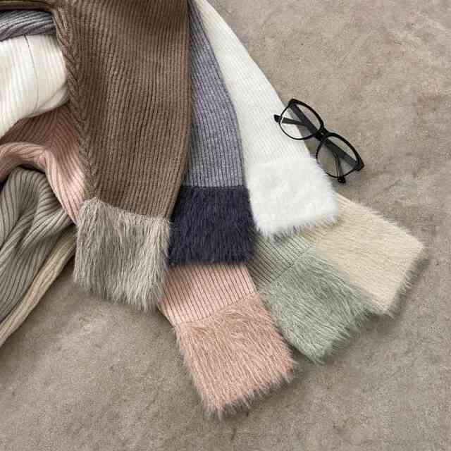 襟袖シャギーWZIPトップス