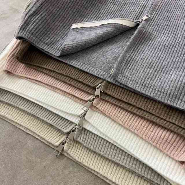 襟袖シャギーWZIPトップス