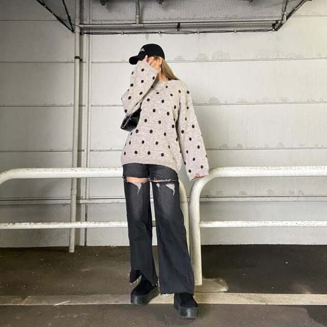 ドットニットプルオーバー