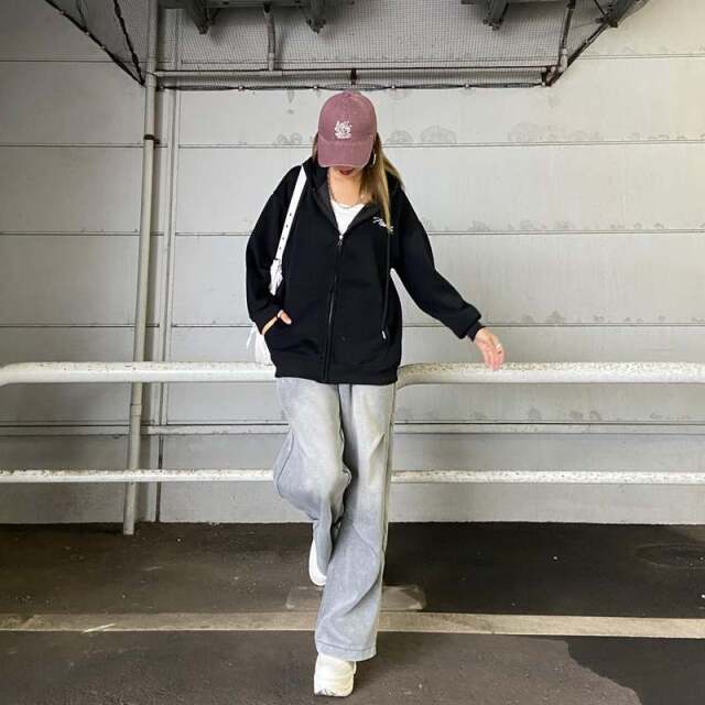 裏起毛フードロゴビッグパーカー