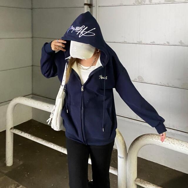 裏起毛フードロゴビッグパーカー