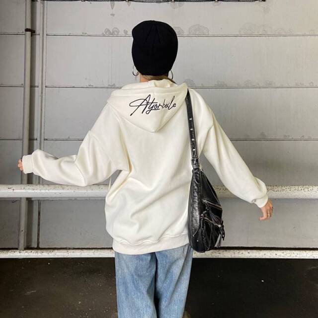 裏起毛フードロゴビッグパーカー