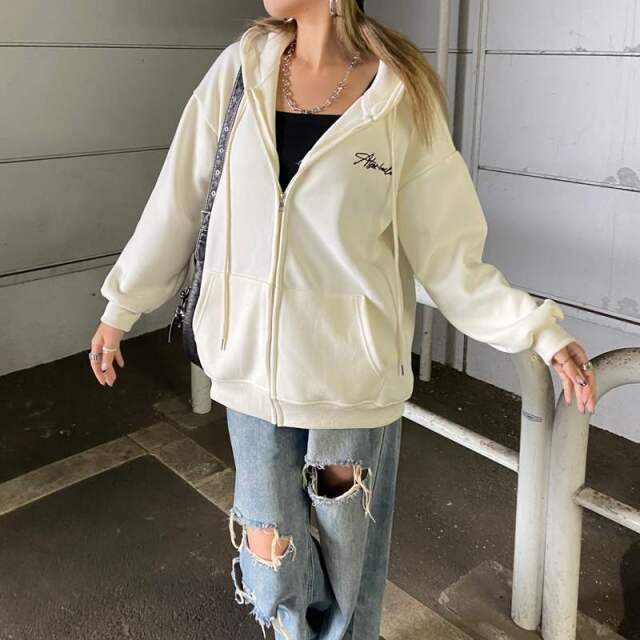 裏起毛フードロゴビッグパーカー