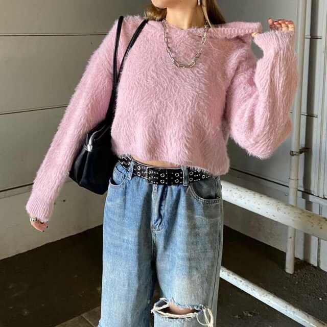 シャギーフードプルオーバー