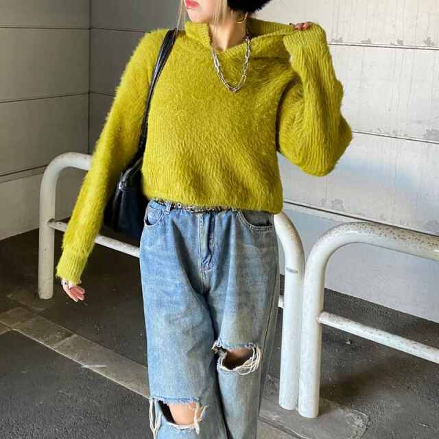 シャギーフードプルオーバー