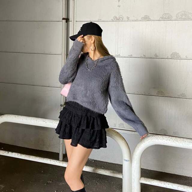 シャギーフードプルオーバー