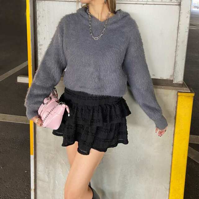 シャギーフードプルオーバー