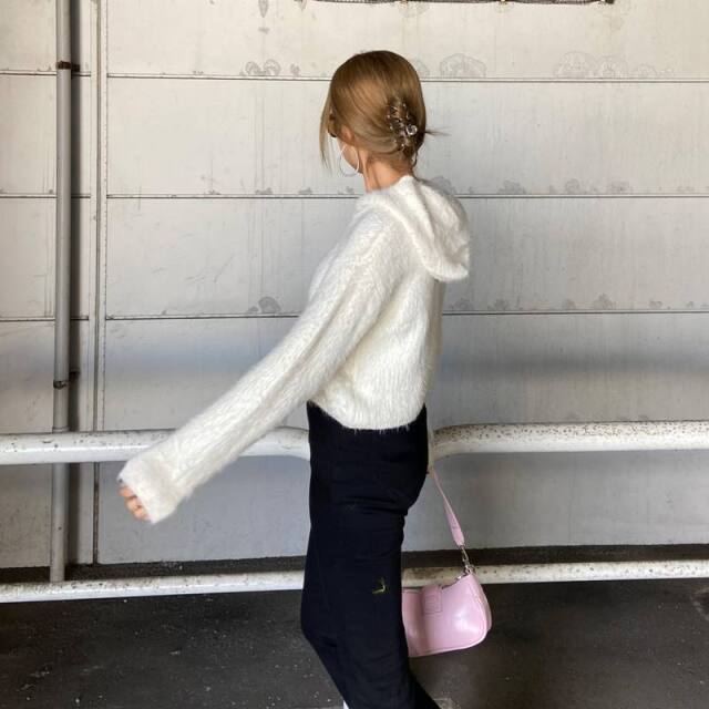 シャギーフードプルオーバー