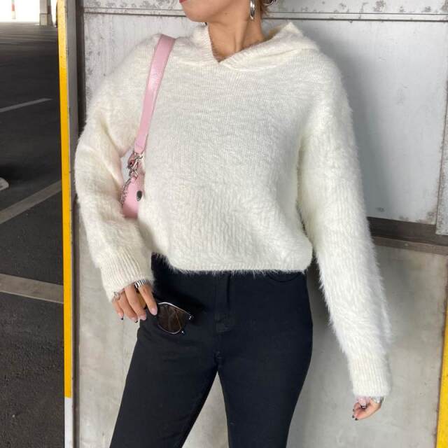 シャギーフードプルオーバー