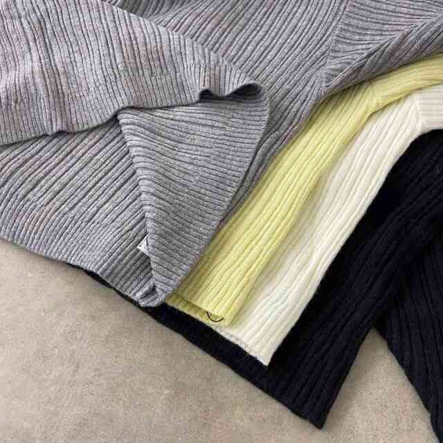 リブニットオフショルプルオーバー