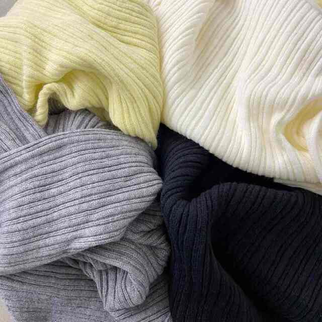 リブニットオフショルプルオーバー