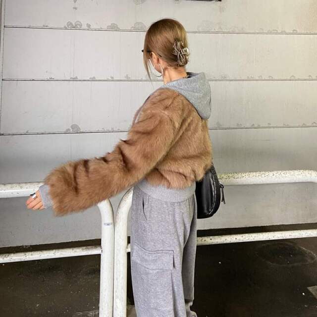 パーカーアンサンブル風ファーブルゾン