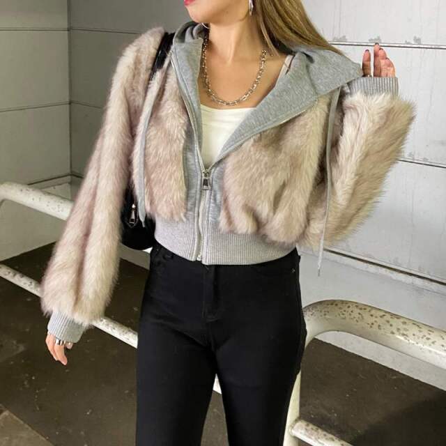 パーカーアンサンブル風ファーブルゾン