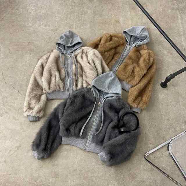 パーカーアンサンブル風ファーブルゾン