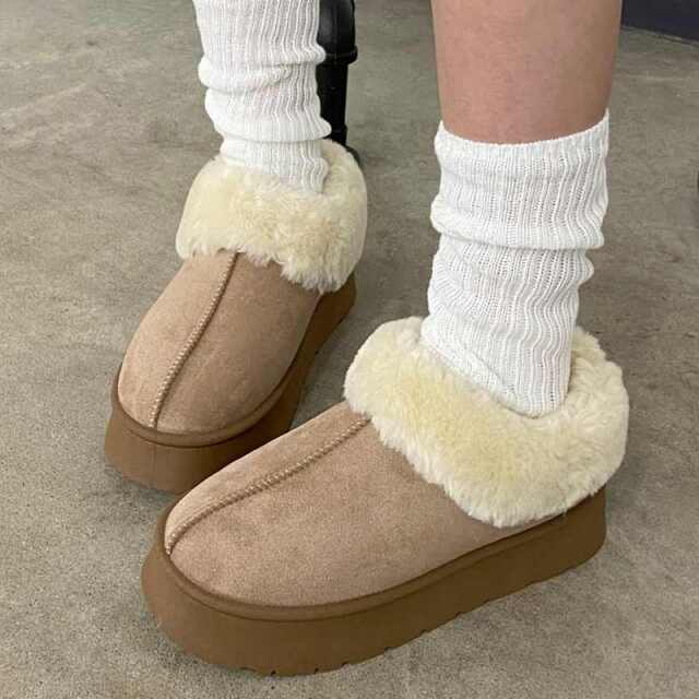 フェイクファー切替ムートンブーツ