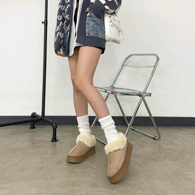 フェイクファー切替ムートンブーツ