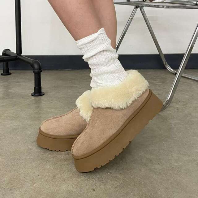 フェイクファー切替ムートンブーツ