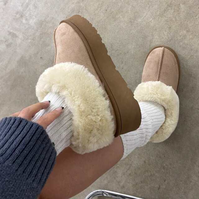 フェイクファー切替ムートンブーツ