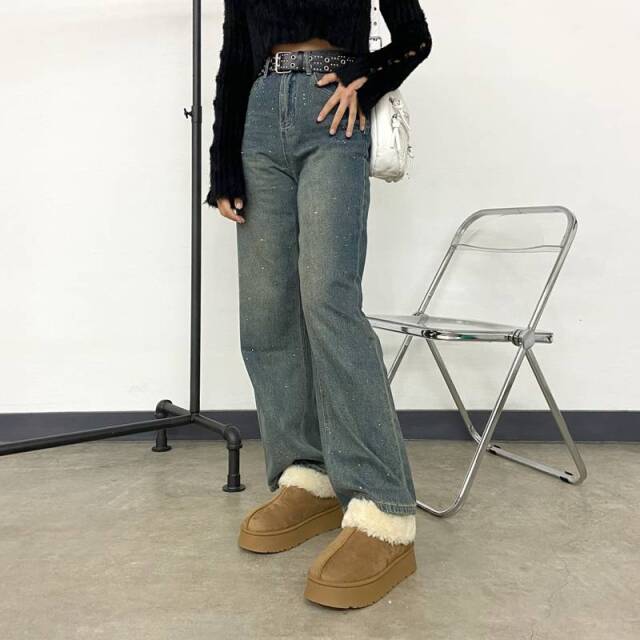 フェイクファー切替ムートンブーツ