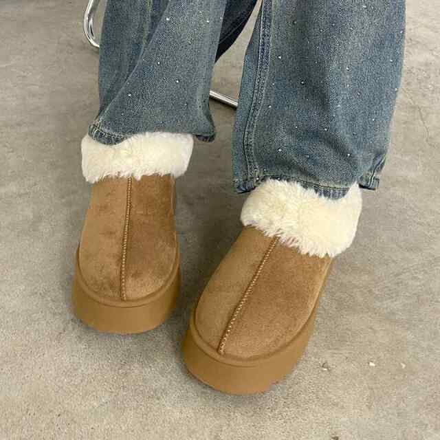 フェイクファー切替ムートンブーツ