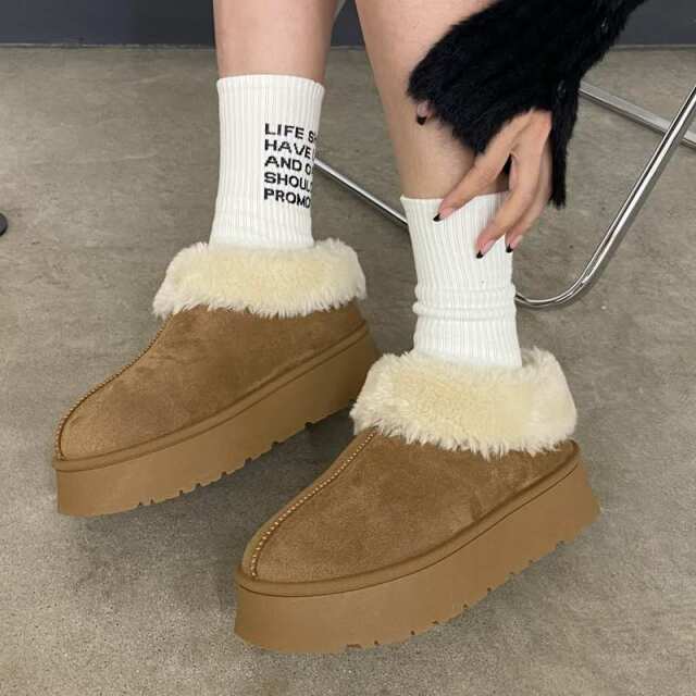 フェイクファー切替ムートンブーツ