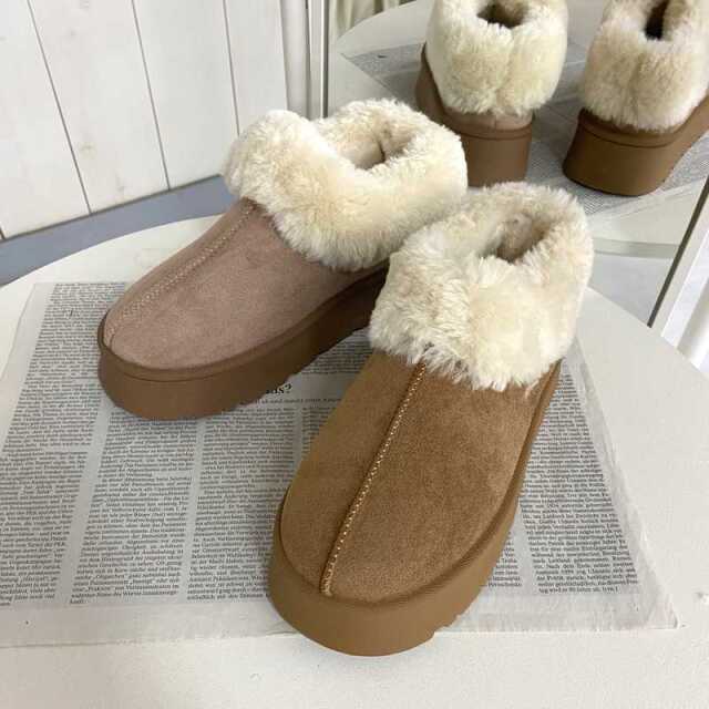 フェイクファー切替ムートンブーツ