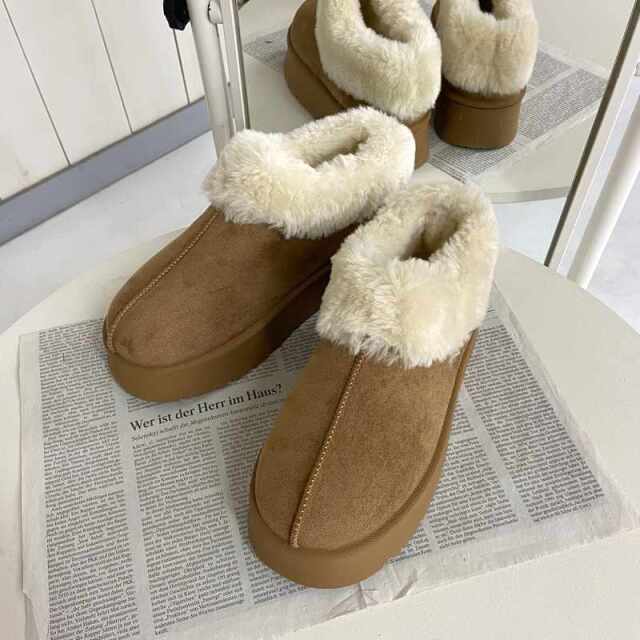 フェイクファー切替ムートンブーツ