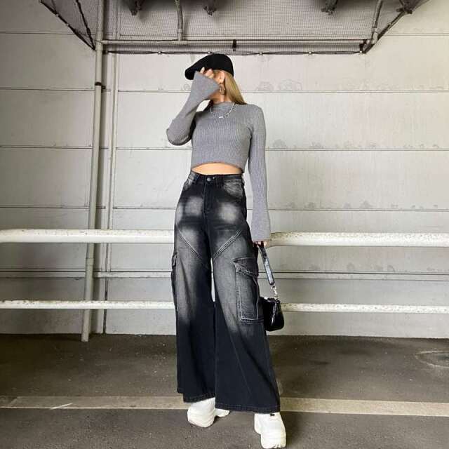 ラメ袖フレアニットトップス