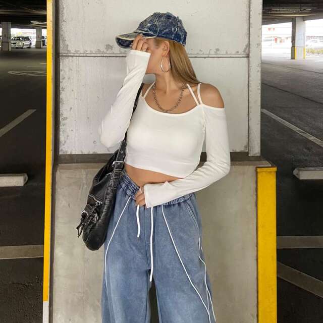 2連リブトップス