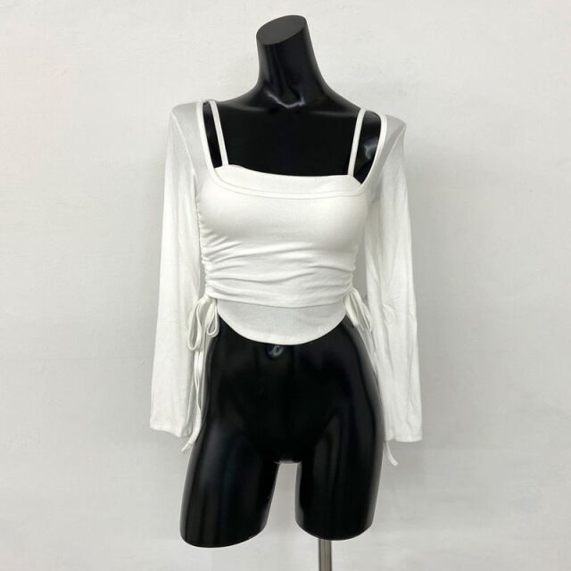 インナー付きサイドドロストトップス