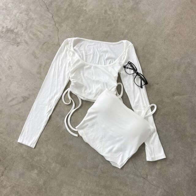 インナー付きサイドドロストトップス