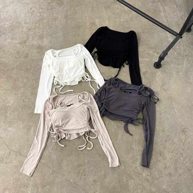 インナー付きサイドドロストトップス