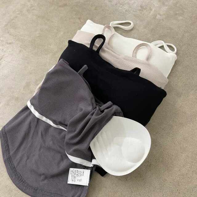 インナー付きサイドドロストトップス