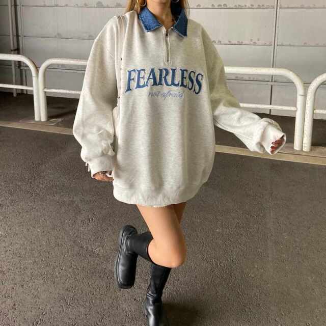 デニムロゴZIPチュニック