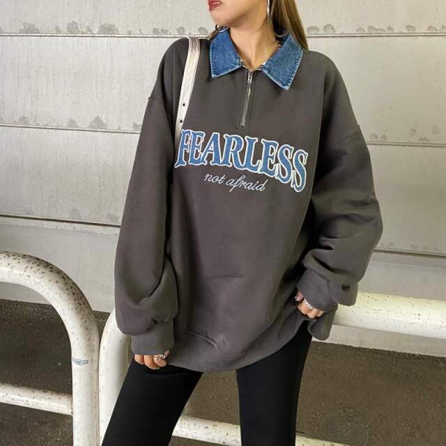 デニムロゴZIPチュニック