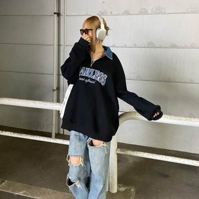 デニムロゴZIPチュニック