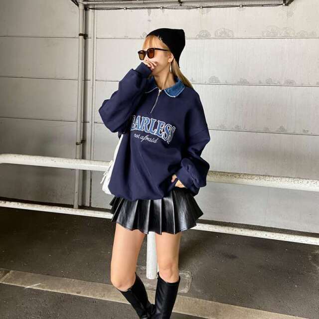 デニムロゴZIPチュニック