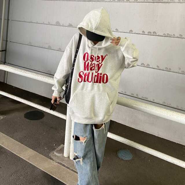 ビッグロゴ刺繍フードチュニック